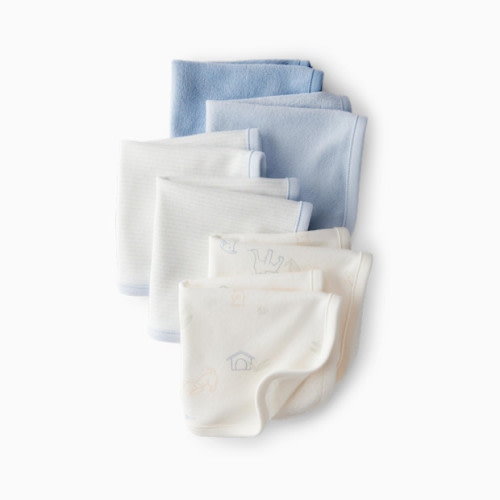 6-Pack Organic Cotton Washcloths - Blue Dog House