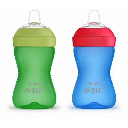 Philips Avent Spout Sippy Cup with Soft Spout and Leak-Proof Design, Blue/Green, 10oz, 2pk, SCF801/21