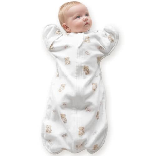 Newborn Swaddle Sack, IHDI Certified, Calms Startle Reflex, 100% Cotton Wearable Blanket, Newborn Essentials