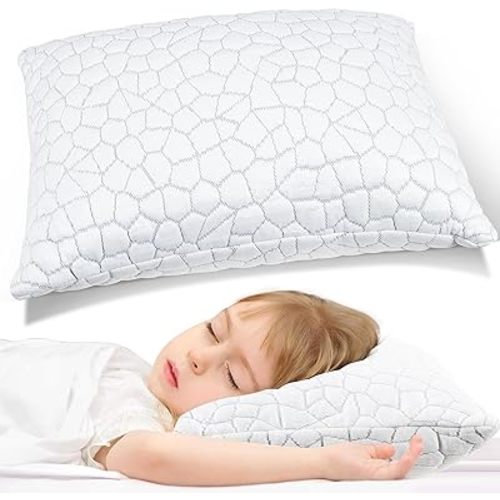 SUPA MODERN Cooling Bed Pillows for Sleeping 1 Pack Shredded Memory Foam Pillows Adjustable Cool Pillow for Side Back Stomach Sleepers Luxury Gel Pillows Toddler Pillow with Washable Removable Cover