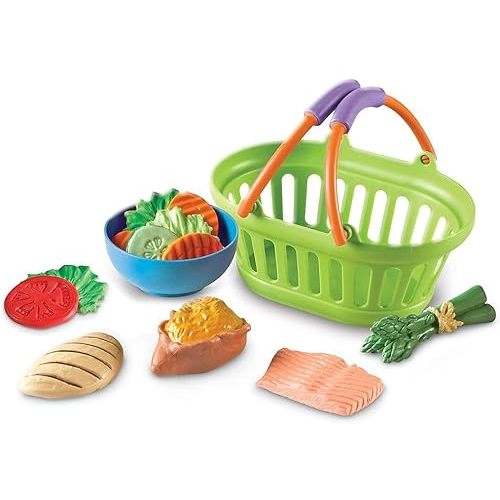Learning Resources New Sprouts Healthy Dinner, Pretend Play Food Set, Kitchen Toys, 14 Piece Set, Ages 18mos+
