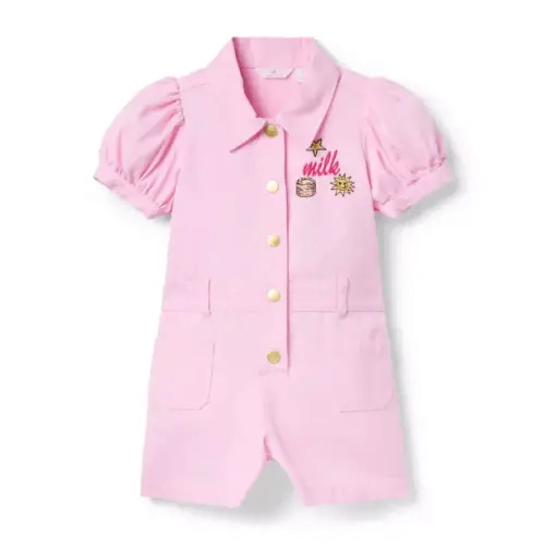 Girl Strawberry Macaron Milk Bar x Janie and Jack Puff Sleeve Romper by Janie and Jack