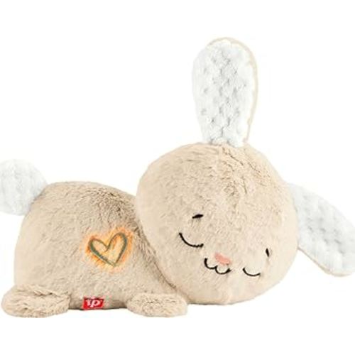 Fisher-Price Baby Sound Machine Soothe & Settle Bunny Portable Plush Toy with Music, Lights & Motion for Newborns