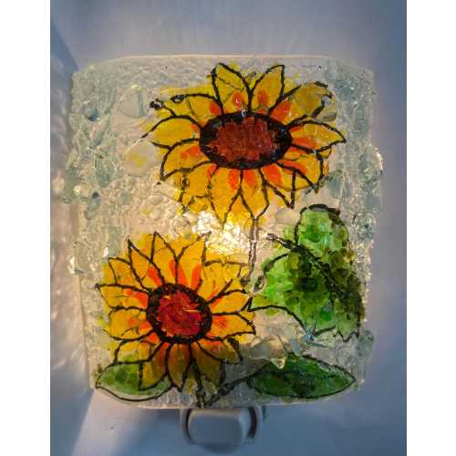 Recycled Glass Sunflowers Nightlight