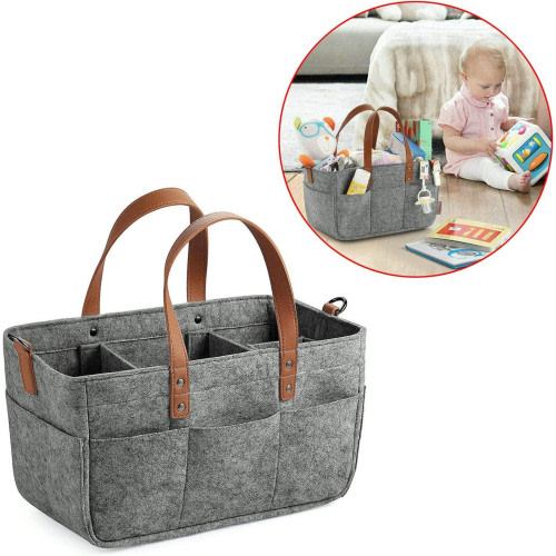 GFHFHITJ Babysdiaper Caddy - Nursery Storage Bin And Car Organizer For Diapers And Babyswipes - Gray