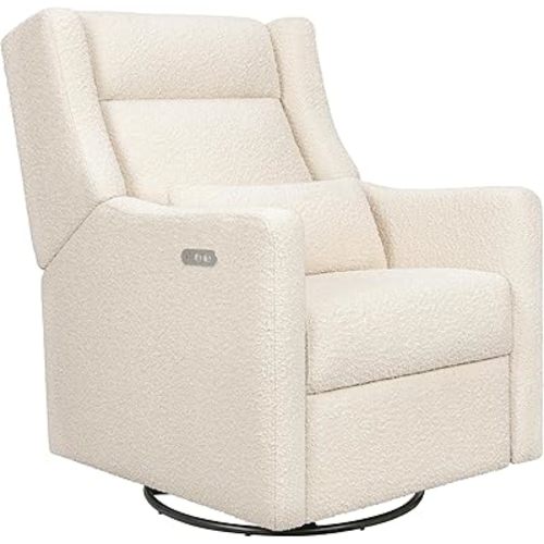 babyletto Kiwi Plus Electric Power Recliner Chair for Adults with Headrest & USB Ports - Water & Stain Resistant Nursery Glider Rocking Chair - GREENGUARD Gold Certified 270° Swivel Glider Recliner