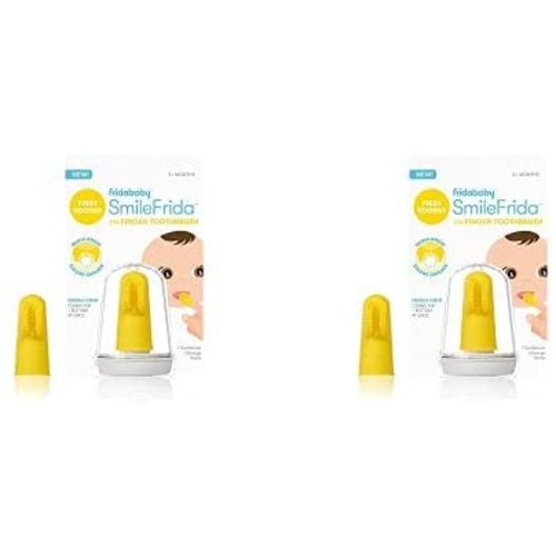 FridaBaby Baby's First Toothbrush with Case, 3 Months + (Pack of 2)