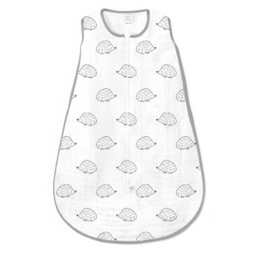 Swaddledesigns Muslin Sleeping Sack Wearable Blanket - Black Hedgehogs S