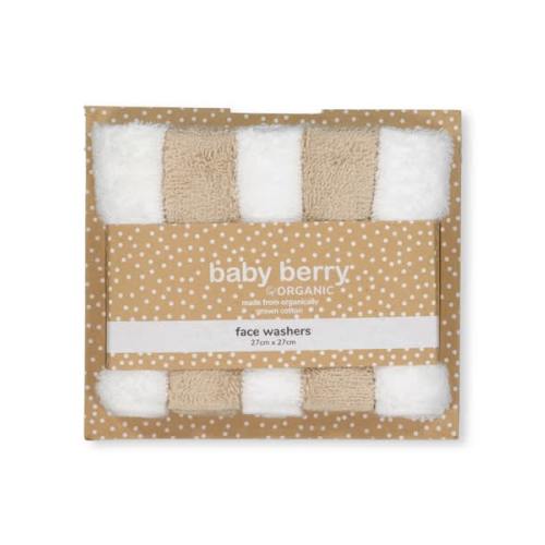 Light Brown Baby 5 Pack Face Washer Set | Best&Less™ Online