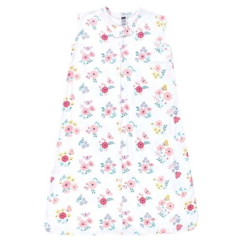 Hudson Baby Infant Girl Cotton Sleeveless Wearable Sleeping Bag, Sack, Blanket, Butterfly Floral, 0-6 Months