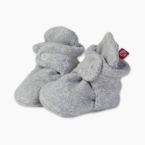 Zutano Cozie Fleece Booties - Heather Grey, 6M