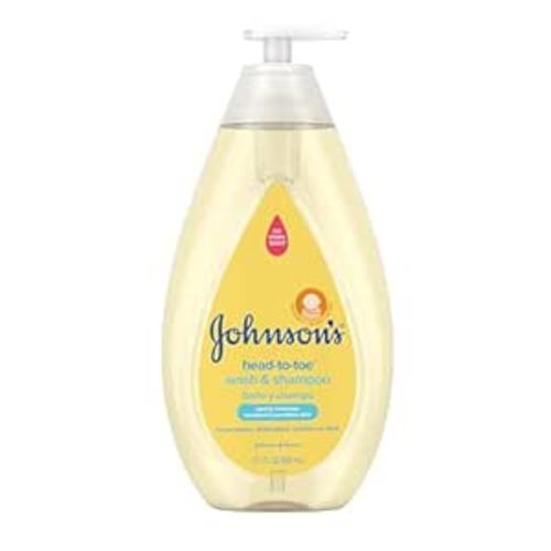 Johnson's Head-to-Toe Gentle Tear-Free Baby & Newborn Wash & Shampoo, Sulfate-, Paraben- Phthalate- & Dye-Free, Hypoallergenic Wash for Sensitive Skin & Hair, 27.1 fl. Oz