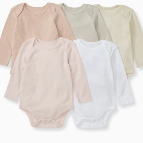 Solid Organic Cotton Long Sleeve Baby Bodysuits 5 Pack - Pink Sand – Burt's Bees Baby