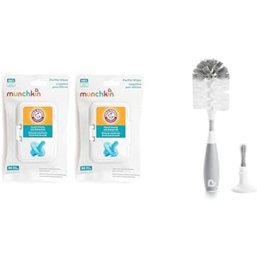 Munchkin® Arm & Hammer Pacifier Wipes 72 Count & BristleTM Bottle Brush with Nipple Brush