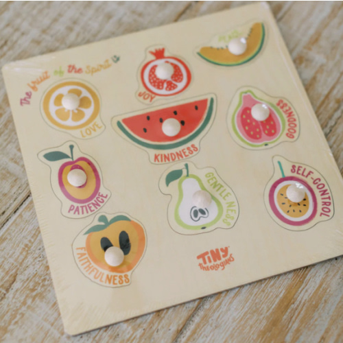 Fruit of the Spirit Wood Puzzle with Scripture – Tiny Theologians