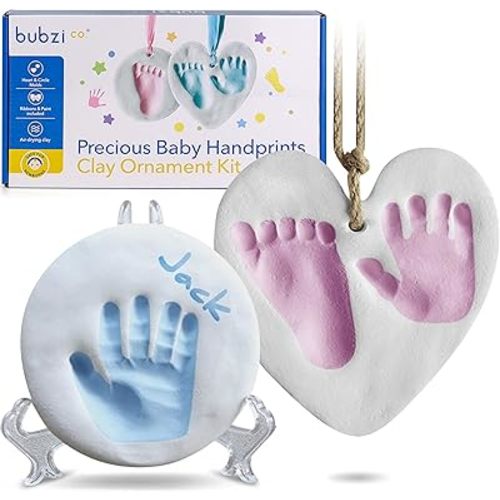 Bubzi Co Baby Keepsake Ornament - Baby Hand and Footprint Kit - Newborn Keepsake Ornament for Personalized Baby Gifts & Nursery Decor, Baby Handprint Kit for Girls & Boys