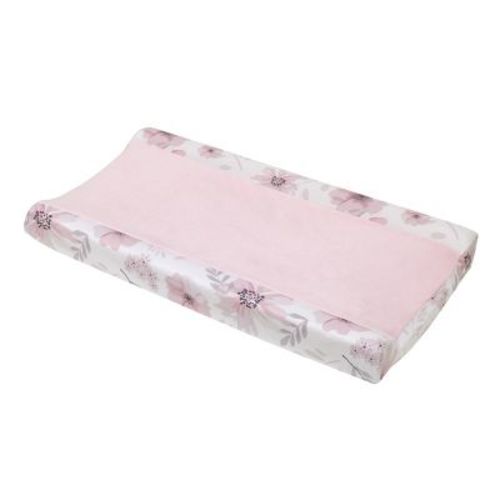 Little Love by NoJo Beautiful Blooms Pink, White, and Grey Floral Super Soft Changing Pad Cover