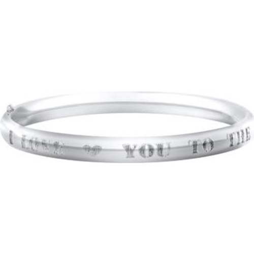 Love You To The Moon And Back Sterling Silver Bracelet