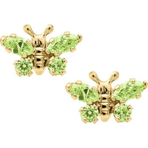 Butterfly Birthstone Gold Earrings