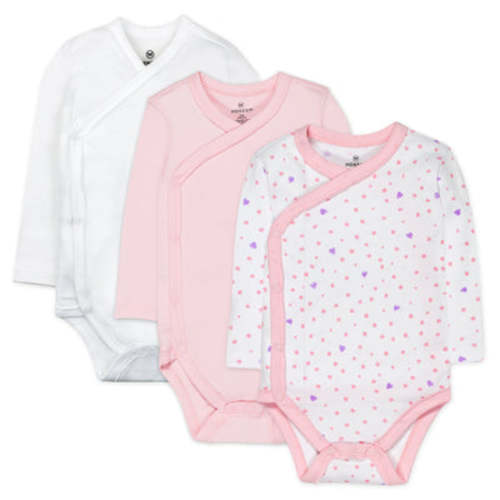 3-Pack Organic Cotton Long Sleeve Side-Snap Bodysuits | Honest Baby Clothing
