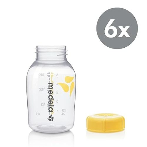 Medela Breast Milk Collection and Storage Bottles, 6 Pack, 5 Ounce Breastmilk Container, Compatible with Medela Breast Pumps and Made Without BPA