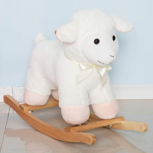 Kids Playtime Plush Sheep Lamb Toy Ride Rocking Horse