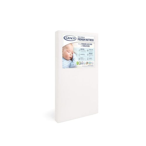 Graco Premium Crib & Toddler Mattress – GREENGUARD Gold Certified & CertiPUR-US Certified, Fits All Standard Crib & Toddler Beds, Waterproof Sleep Surface, Machine-Washable Outer Cover for Easy Care