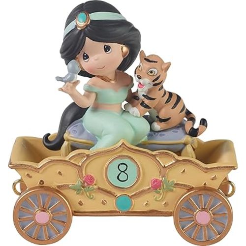 Precious Moments Disney Jasmine Birthday Figurine – Disney Birthday Parade Age 8 – Aladdin Princess Collectible Resin Figurine