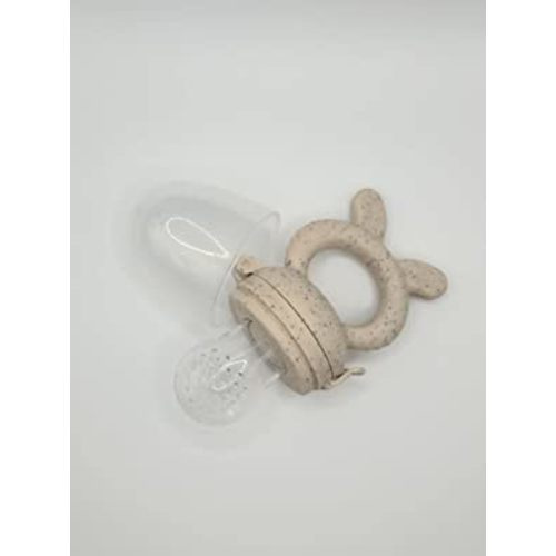 Baby Fruit Pacifier Silicone Feeder and Teether for Infant, Self Feeding, Teething Relief Toy feeder Nibler (beige)