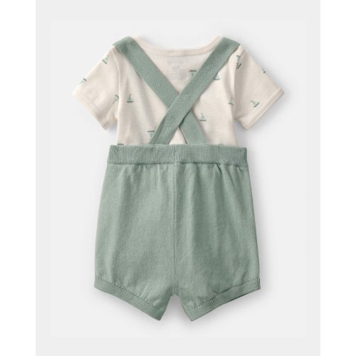Baby 2-Piece Sailboat Overall Set - Green/Ivory | Carter's