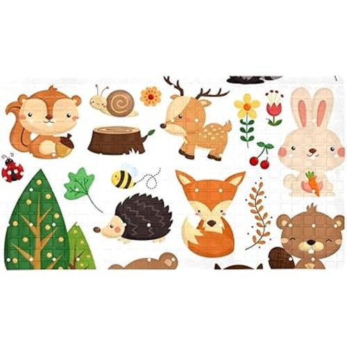 Non-Slip Bathtub Mats Woodland Animals Prints Soft Bath Tub Bathroom Shower Mat for Baby and Adults, Machine Washable