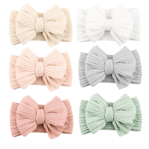 Niceye Handmade Baby Headbands Soft Stretchy Nylon Hair Bands with Bows for Newborn Infant Baby Toddler Girls
