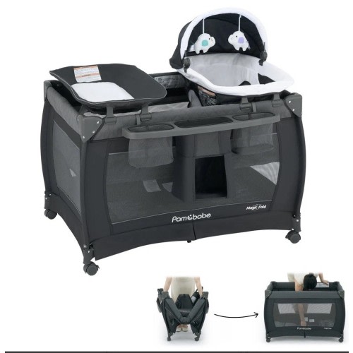 Pamo Babe Portable Crib/Playard with Detachable Bassinet and Changing Table NIB