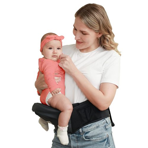 Baby Carrier, BABYMUST Toddler Carrier (up to 66lbs), with Hip Seat&Adjustable Waistband&Various Pockets, Black Ergonomic Carrier, Spring/Summer Style