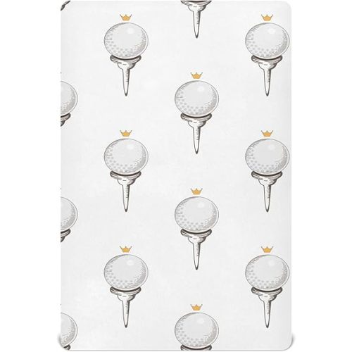 Golf Ball Pattern Crib Sheets Soft Breathable Fitted Baby Crib Sheets Mattress Cover for Girls Boy, 52" x 28" x 9"