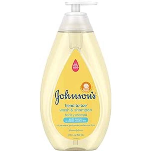 Amazon.com: Johnson's Head-To-Toe Gentle Baby Body Wash & Shampoo, Tear-Free, Sulfate-Free & Hypoallergenic Bath Wash & Shampoo for Baby's Sensitive Skin & Hair, Washes Away 99.9% Of Germs 27.1 fl. oz : Baby