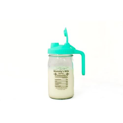 Breast Milk Pitcher for Breastmilk- 32oz Glass Leakproof Breastmilk Storage Container w/Flip-Top Lid- Pour Spout Handle - Breastmilk Pitcher for Fridge- Breast milk storage container for fridge.