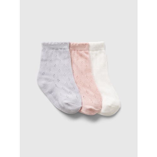 Baby First Favorites Crew Socks (3-Pack) in barely pink, size: 6-12 M