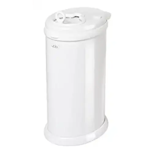 Ubbi Steel Diaper Pail, Odor Locking, No Special Bag Required, Award-Winning, Registry Must-Have, White