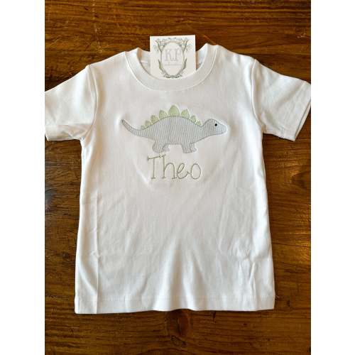 Boys Dino with Name Short Sleeve Tshirt