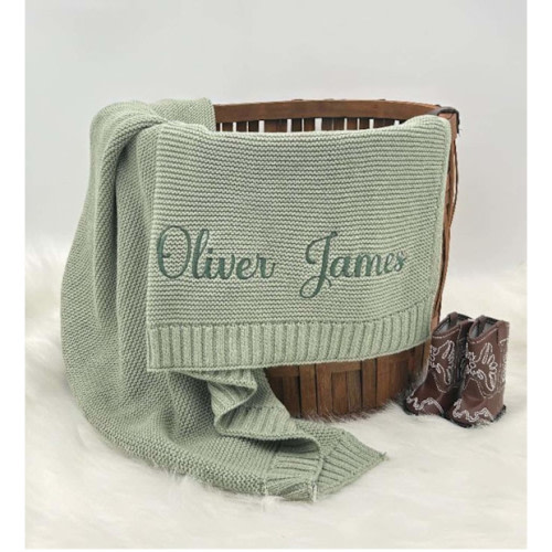 Personalized Knit Baby Blanket