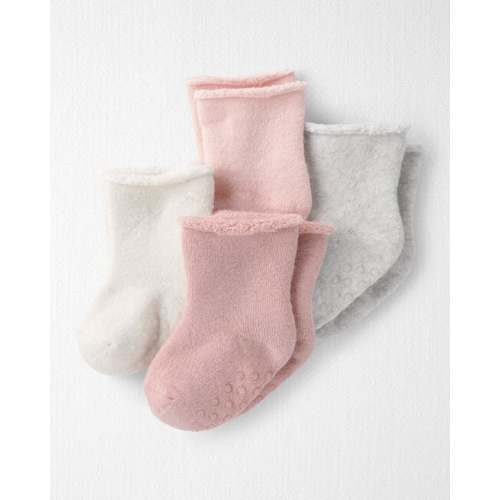 Baby Girl 4-Pack Slip Resistant Socks Made with Organic Cotton - Little Planet | Carter's