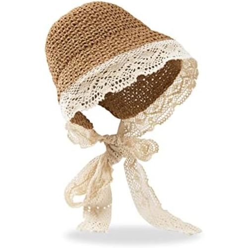 pureborn Baby Toddler Girls Straw Sun Hat Summer Beach Hat