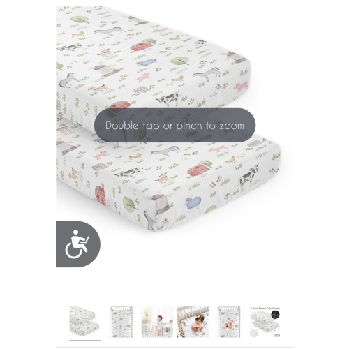 Farm Animals Collection 2 Pack Crib Sheets