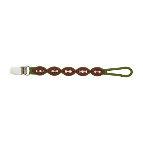 Football Silicone Pacifier Clip