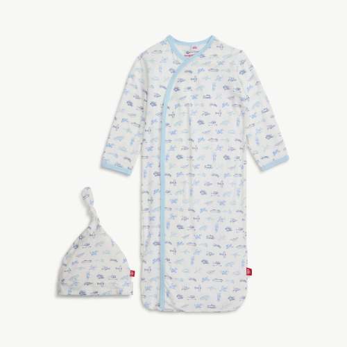 airplanes modal magnetic cozy sleeper gown + hat set – Magnetic Me