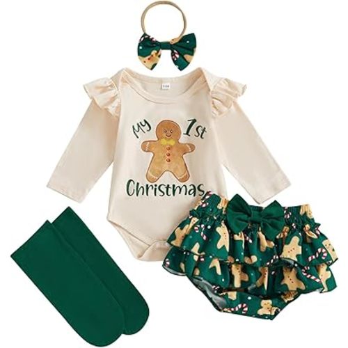 YINGISFITM My First Valentines Day Baby Girl Outfit Long Sleeve Romper + Love Heart Skirt Shorts Newborn Valentines Clothes
