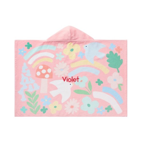 Rainbow Garden Baby Beach Hooded Towel