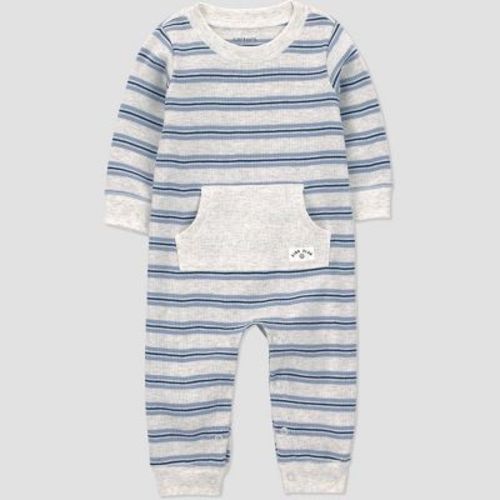 Carter's Just One You®️ Baby Boys' Striped Thermal Romper- Gray