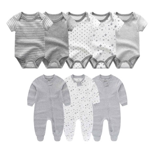 Falianni Unisex Newborn Essential 8-Pieces Cotton Soft Baby Layette Gift Sets,0-12M